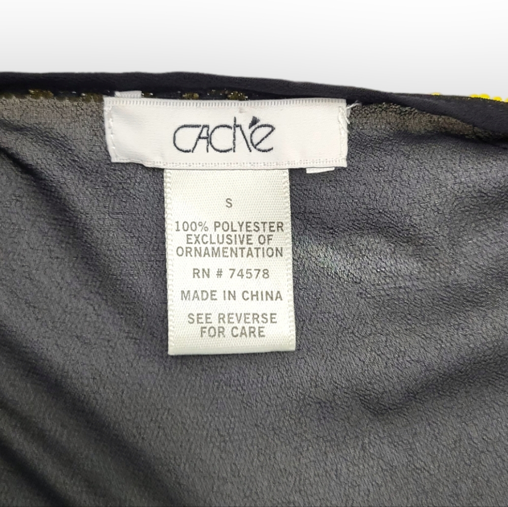 Cache Beaded Sheer Sleeveless Top Elastic Waist B… - image 5